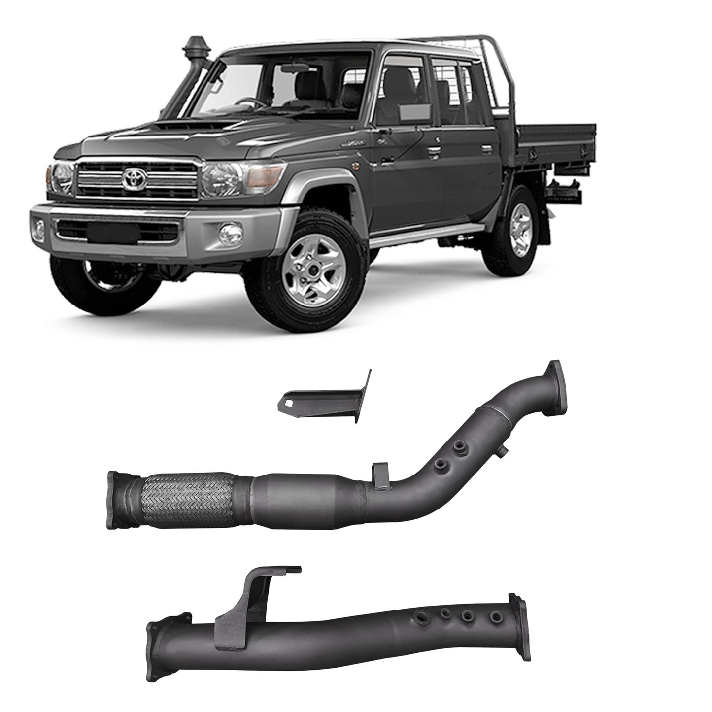 Toyota Land Cruiser Redback Extreme Duty Exhaust DPF Adaptor Kit for Toyota Landcruiser 76 Series Wagon, 79 Series Single and Double Cab (11/2016 - on)