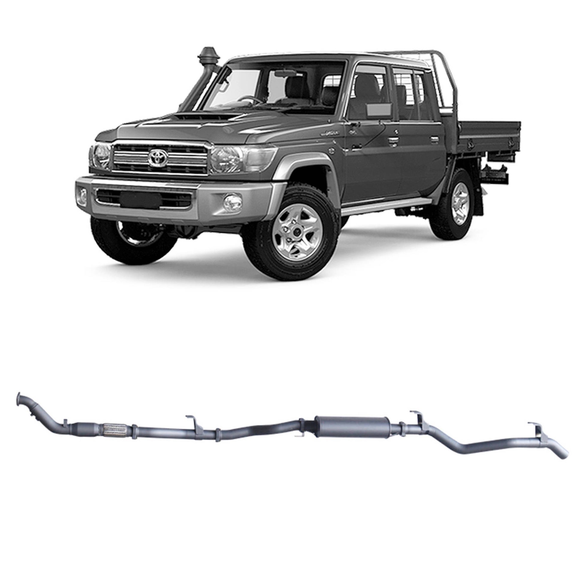 Toyota Land Cruiser Redback Extreme Duty Exhaust for Toyota Landcruiser 79 Series Double Cab (01/2012 - 10/2016)