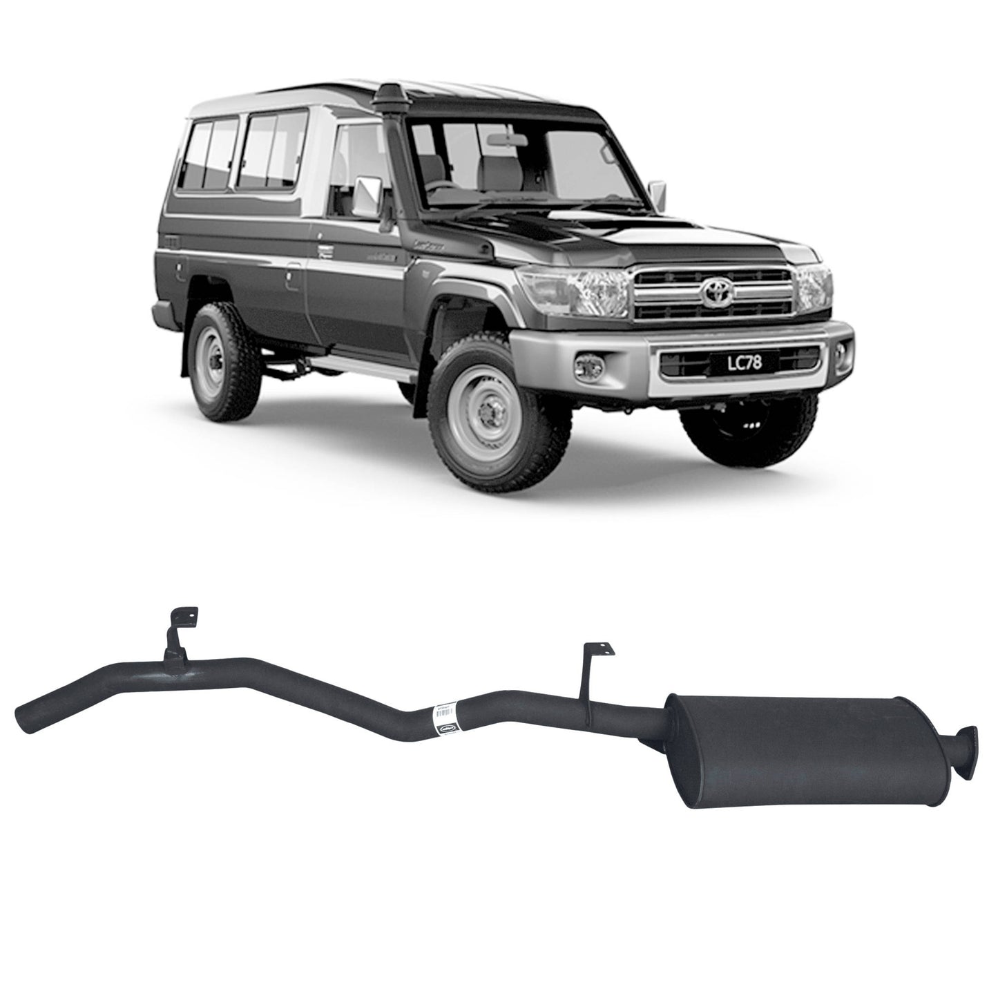 2.5" Exhaust - 79 Series 1HZ w/ Muffler