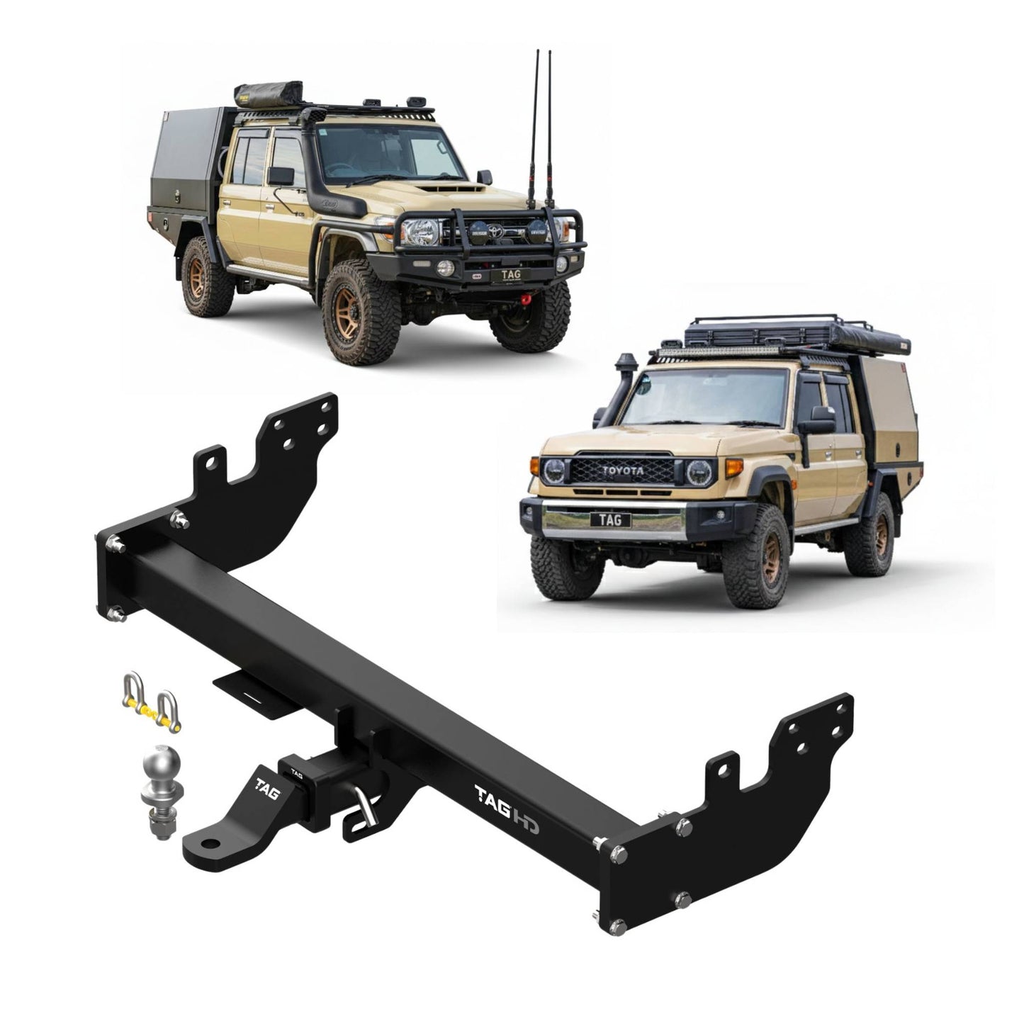 TAG Heavy Duty Towbar for Toyota Landcruiser - Single & Dual Cab Chassis (08/2012 - on)