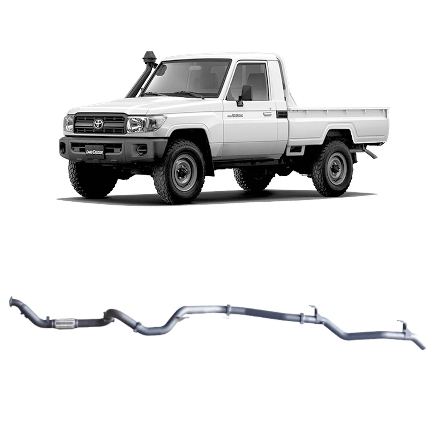 Extreme Duty 3" Turbo Back Exhaust for the Toyota LandCruiser 79 Series Single Cab (03/2007 - 10/2016) (view 4)
