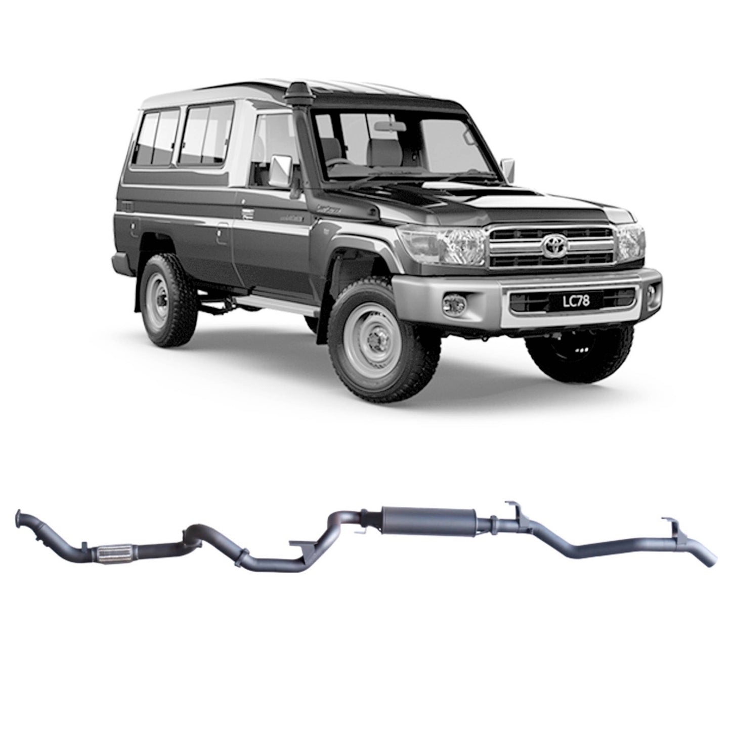 Extreme Duty 3" Turbo Back Exhaust - 78 Series Troop Carrier (03/2007 - 10/2016)