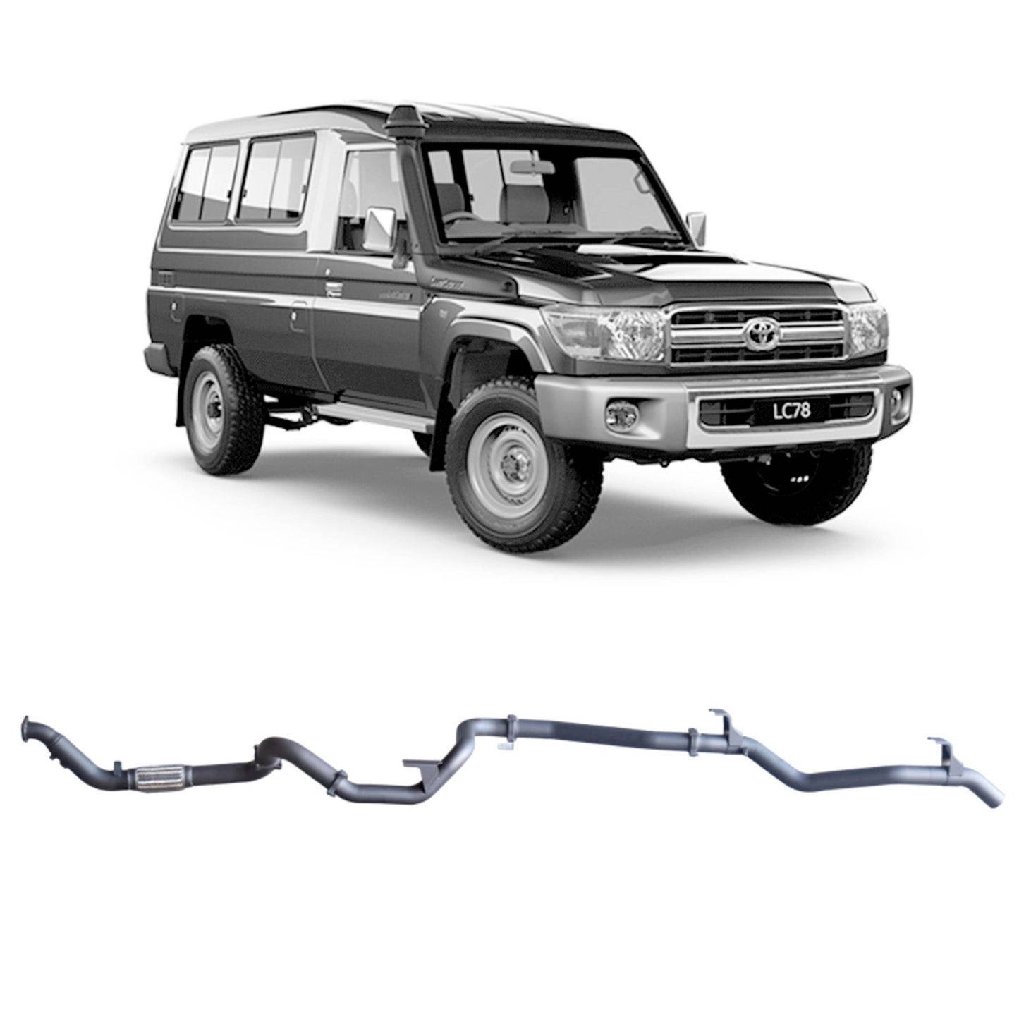 Extreme Duty 3" Turbo Back Exhaust - 78 Series Troop Carrier (03/2007 - 10/2016)