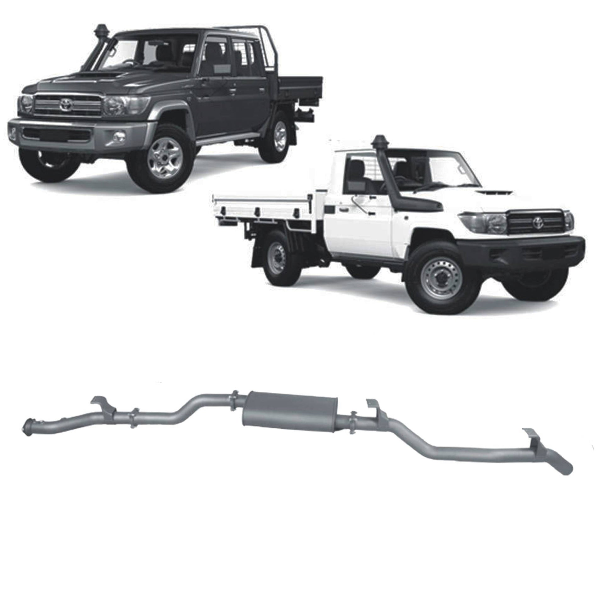 Extreme Duty 3" DPF Back Exhaust for the Toyota LandCruiser 79 Series Single & Dual Cab (11/2016 - On) (view 3)