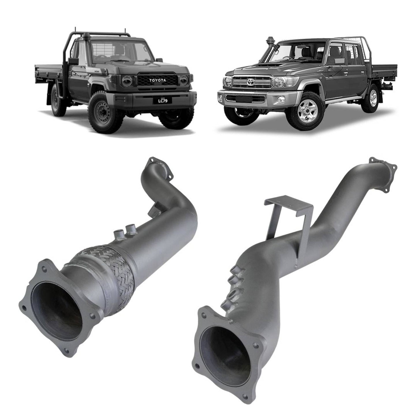 Extreme Duty 4" Turbo Back Exhaust - 79 Series Single & Dual Cab (11/2016 - On)