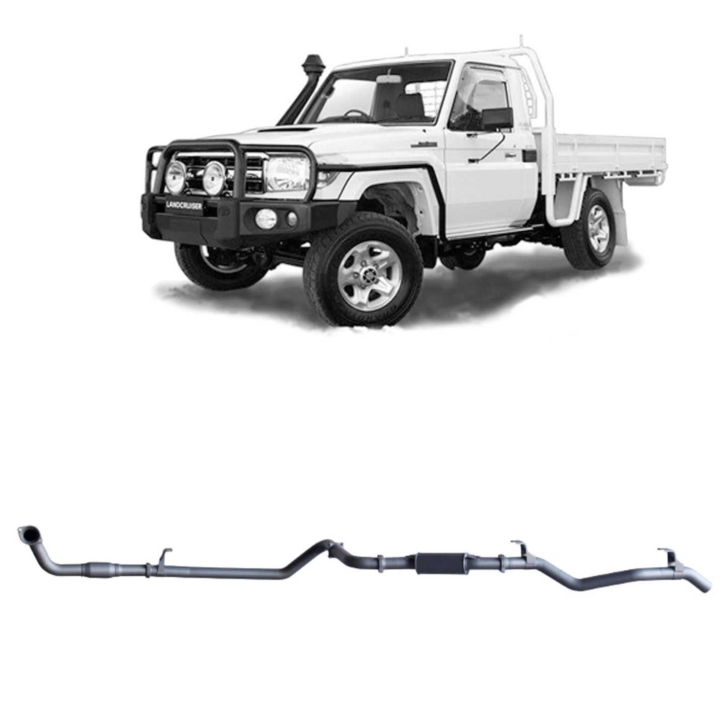 Extreme Duty 3" Factory Dump Pipe Back Exhaust - 79 Series 4.2L TD (01/2001 - 01/2007)