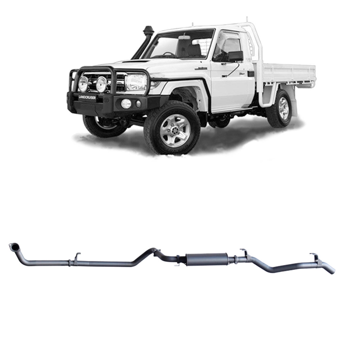 Extreme Duty 3" Factory Dump Pipe Back Exhaust - 79 Series 4.2L TD (01/2001 - 01/2007)