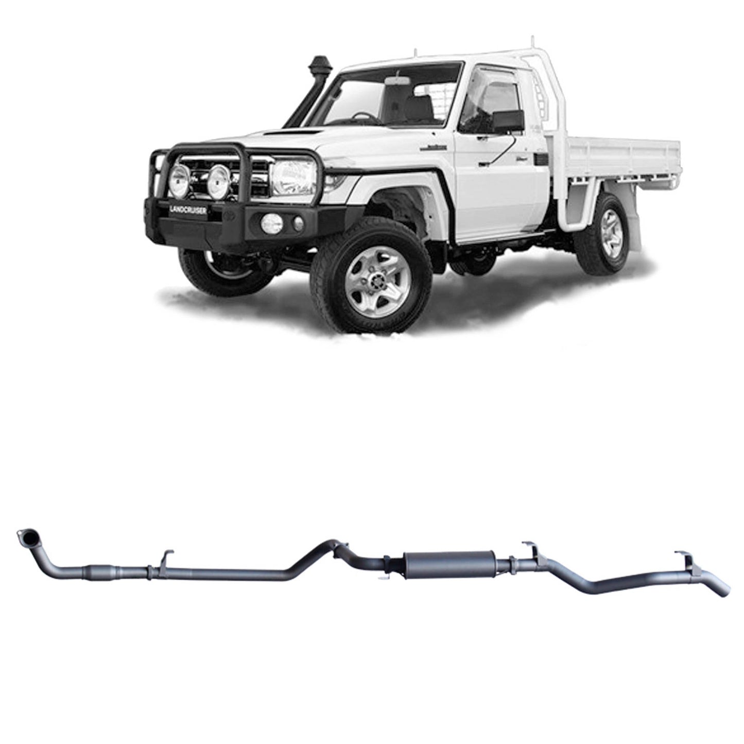 Extreme Duty 3" Factory Dump Pipe Back Exhaust - 79 Series 4.2L TD (01/2001 - 01/2007)