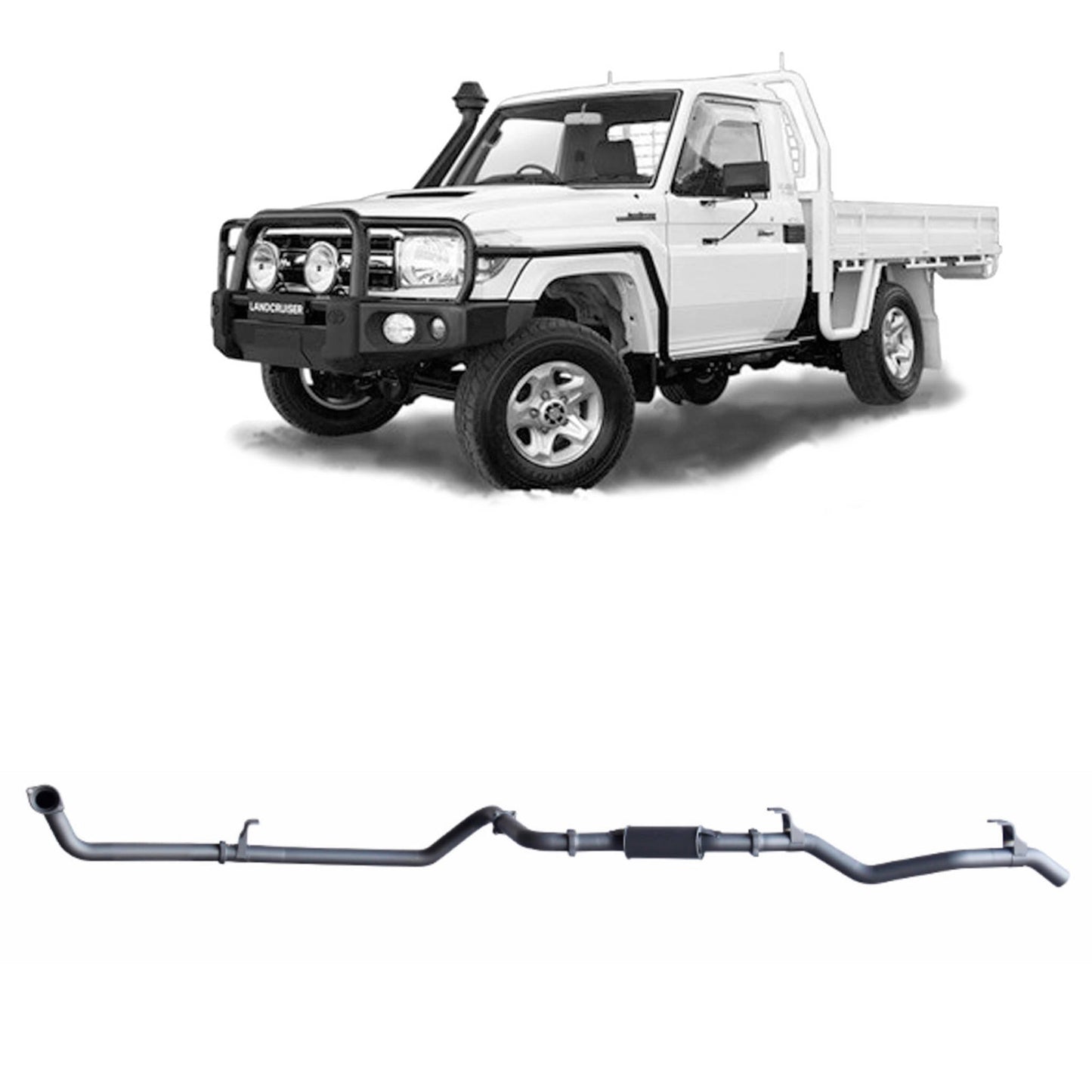 Extreme Duty 3" Factory Dump Pipe Back Exhaust - 79 Series 4.2L TD (01/2001 - 01/2007)