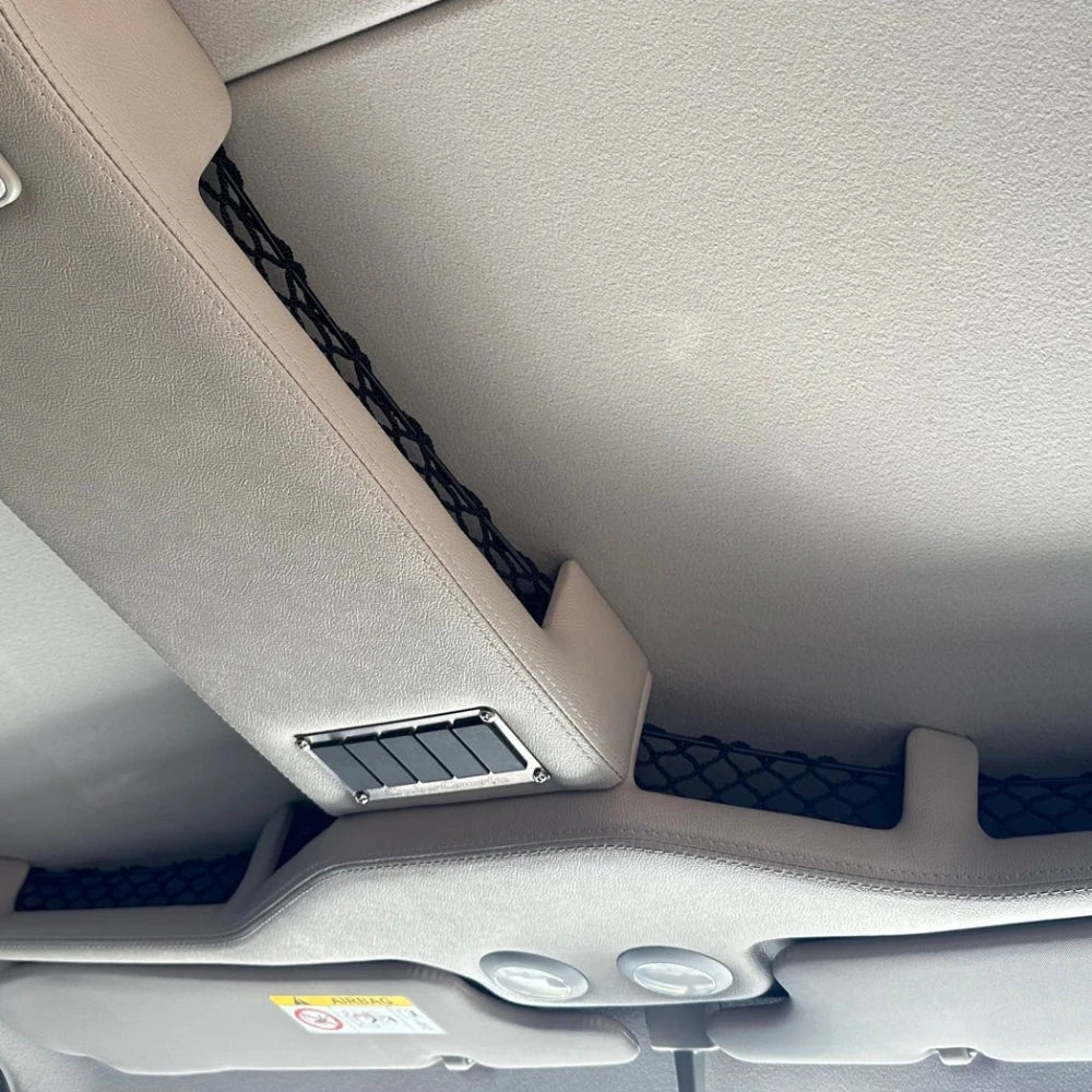 T-Shape Roof Console Extension joining the Bulge Roof Console with netted pocket and switch panel